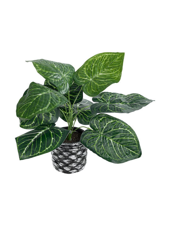 GloboStar Artificial Plant in Small Pot Tailflower (Anthurium) Green 33cm in Box 16pcs