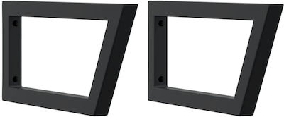 vidaXL Metallic Shelf Brackets Black 200x450mm 2pcs 4007286