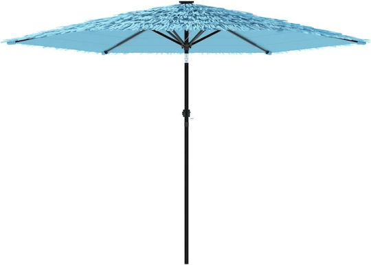 Circular Garden Parasol Metal Blue Diameter 2.88xHeight 2.25m