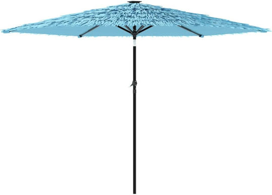 Circular Garden Parasol Metal Blue Diameter 2.88xHeight 2.25m