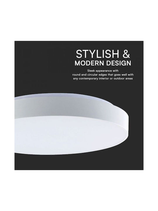 V-TAC Στρογγυλό Εξωτερικό LED Panel 30W με Φυσικό Λευκό Φως