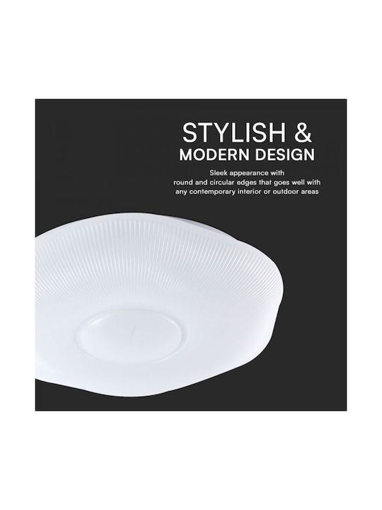 V-TAC Στρογγυλό Εξωτερικό LED Panel 30W με Φυσικό Λευκό Φως