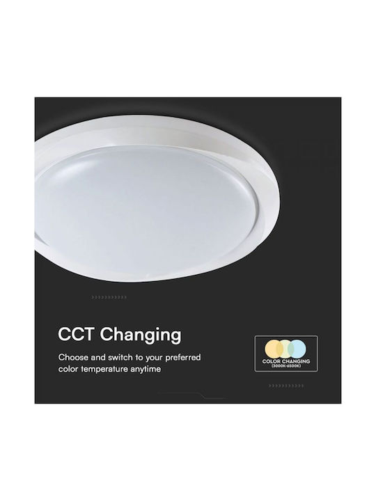 V-TAC Στρογγυλό Εξωτερικό LED Panel 30W με Φυσικό Λευκό Φως