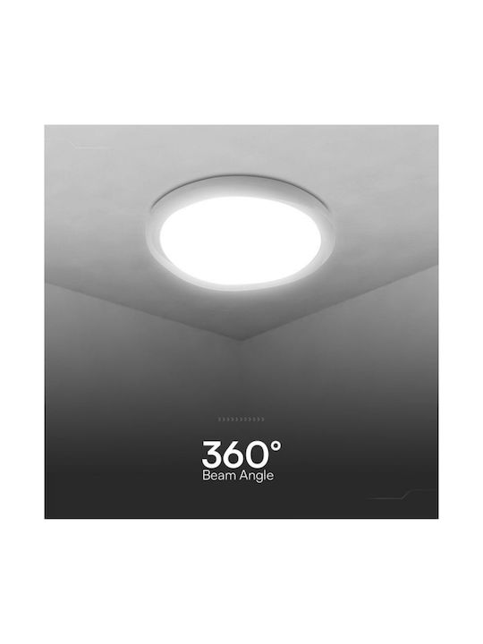 V-TAC Στρογγυλό Εξωτερικό LED Panel 30W με Φυσικό Λευκό Φως