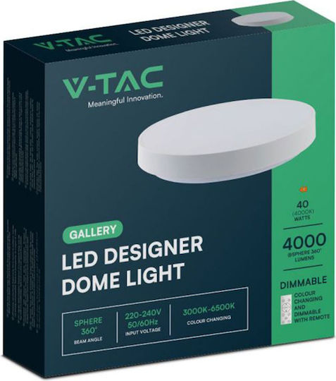 V-TAC Στρογγυλό Εξωτερικό LED Panel 30W με Φυσικό Λευκό Φως