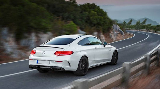 Rear Bumper Diffuser Mercedes-benz C-class C205 Coupe 14-21 Amg 63 Look Black Fins Mercedes Benz Carver