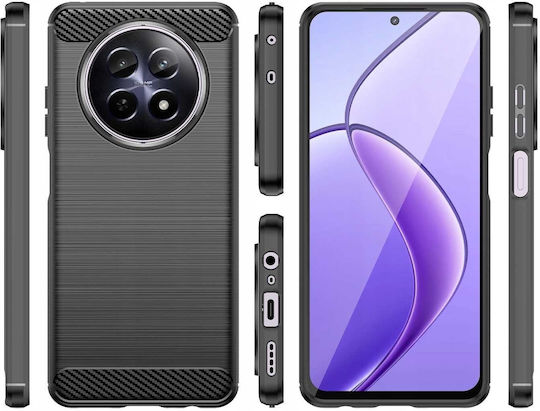 Spacecase Carbon Задна корица Силикон Черен (Realme 12)