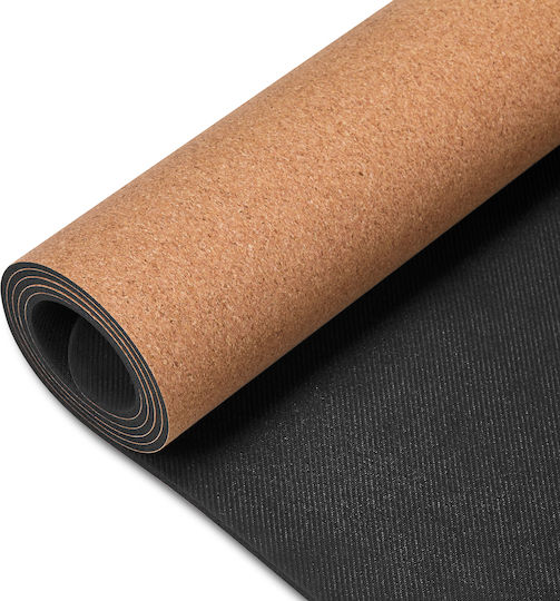 Activeshop Cork Στρώμα Γυμναστικής Yoga Μπεζ (183x61cm)