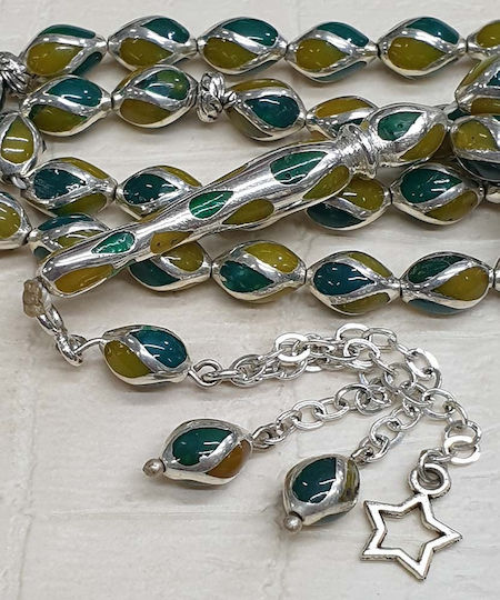 Roloi Komboloi Silver Worry Beads Multicolour 26cm