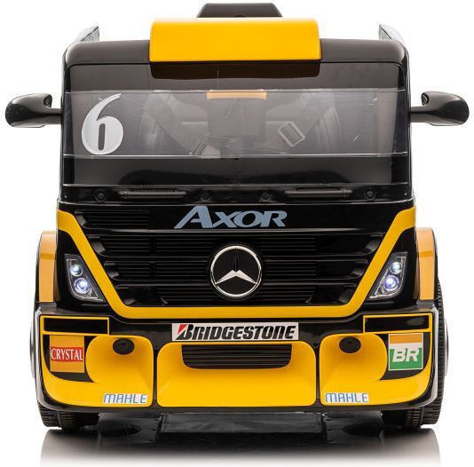 XMX622B Mașină + Remorcă cu Ecran LCD Camion Cu Un Loc Cu Telecomandă 12 Volți Galben Pentru 3+ Ani