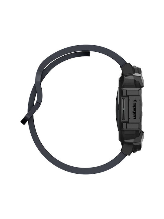 Spigen Rugged Armor Silicone Case in Black color for Samsung Galaxy Watch 7 (44 mm)