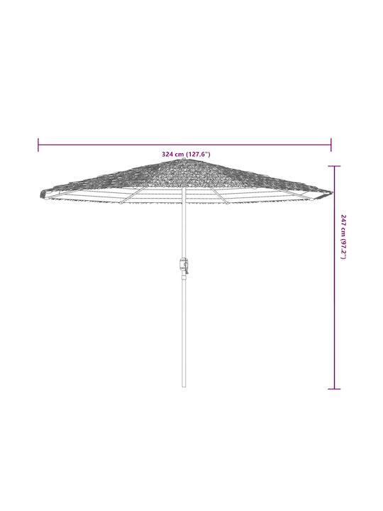 Umbrelă Rotundă Metalică Verde Φ3.24xÎ2.47m