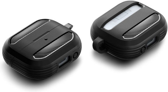 Spigen Rugged Armor Θήκη Σιλικόνης με Γάντζο σε Μαύρο χρώμα για Samsung Galaxy Buds 3 / 3 FE / 3 Pro