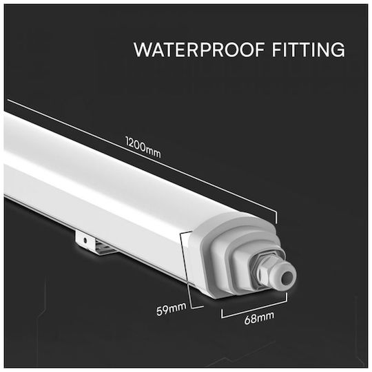 V-TAC LED Γραμμικό Φωτιστικό Οροφής 18W Ψυχρό Λευκό IP65 Μ60xΒ6.8xΥ5.9εκ.