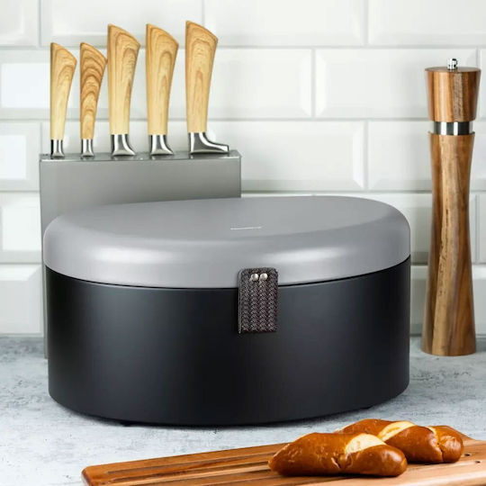 Klausberg KB-7576 Bread Box with Lid Inox Gray 36x24x18.5cm