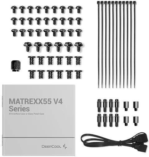Deepcool Matrexx 55 Mesh V4 C Gaming Midi Tower Κουτί Υπολογιστή με Πλαϊνό Παράθυρο και RGB Φωτισμό Μαύρο