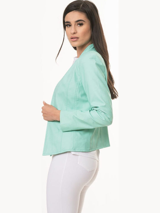 Ths-Fashion Women's Leather Blazer Veraman