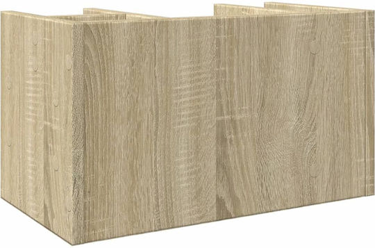 Ξύλινη Θήκη Χαρτιών σε Μαύρο Χρώμα 24x25x44.5εκ. 1τμχ
