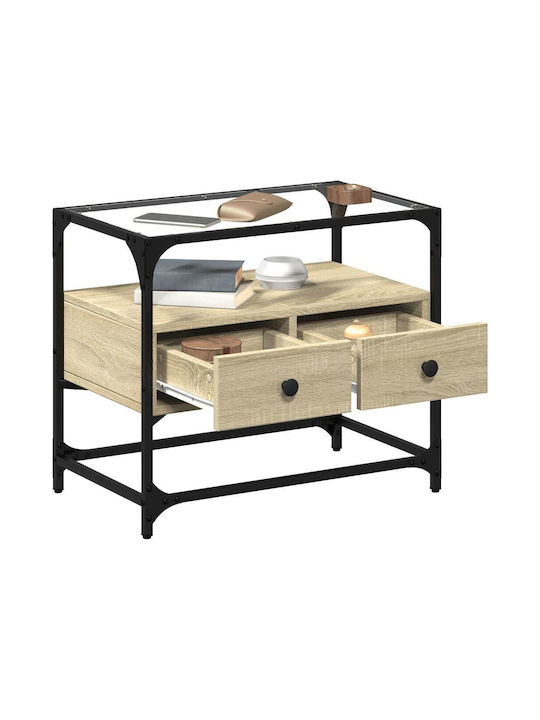 TV Stand Made of Metal and Brown Wood M60xD35xH51cm