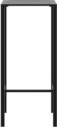 Square Table Bar Metallic Black Velvet-Black Metal 50x50x110cm