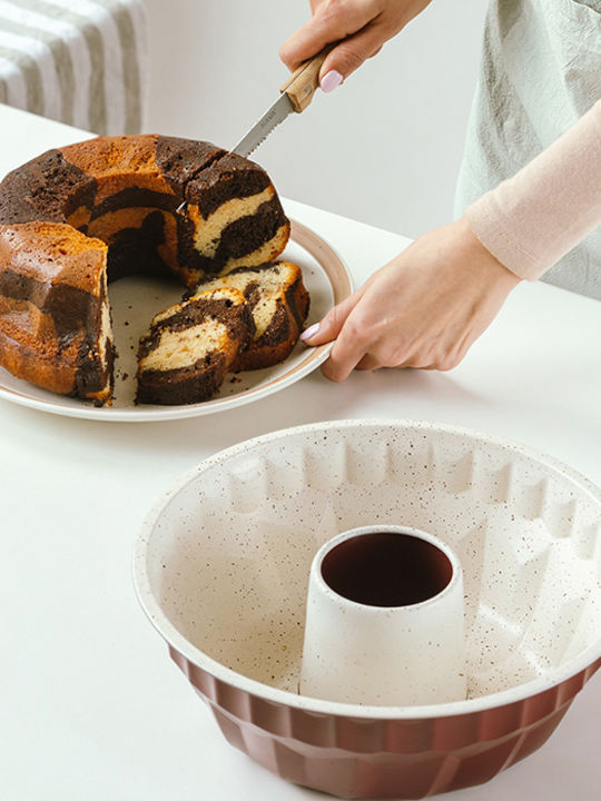 Nava Non-stick Aluminum Cake 1 Cups Baking Pan Terrestrial Burgundy 27x27x10cm