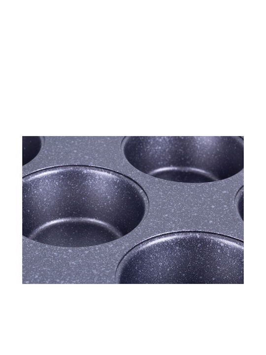 Berlinger Haus Black Silver Collection Φόρμα Ζαχαροπλαστικής για Cupcakes/Muffins από Αλουμίνιο 12 Θέσεων 35x26.5εκ.