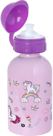 Ecolife Kids Water Bottle Unicorn Stainless Steel with Pop-Up Cap Unicorn 400ml