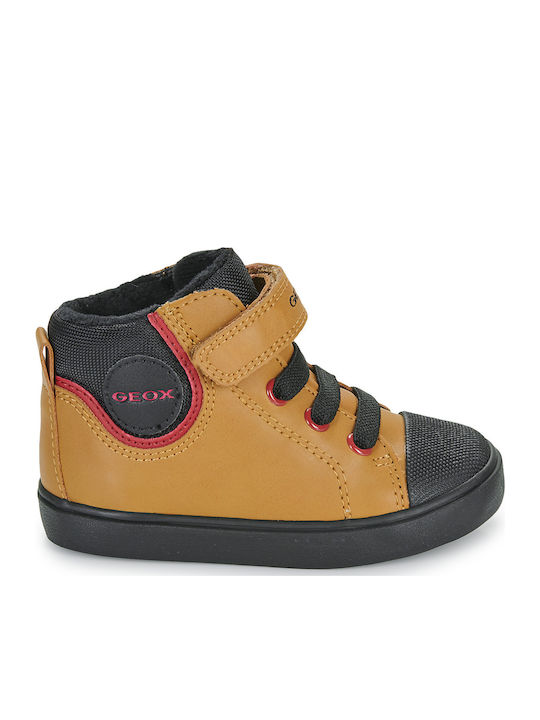 B GISLI Kids Sneakers High Anatomic with Scratch Brown