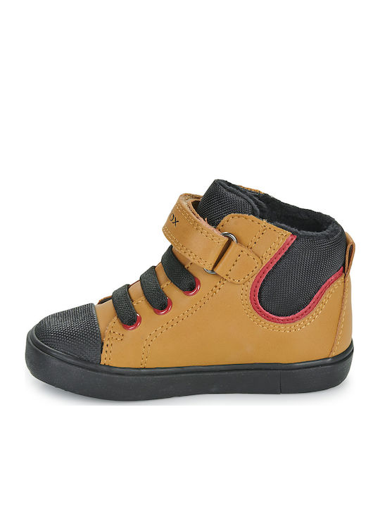 B GISLI Kids Sneakers High Anatomic with Scratch Brown