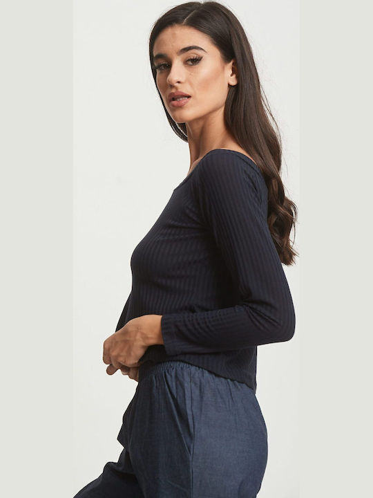Γυναικεία Μπλούζα Off-Shoulder Μπλε