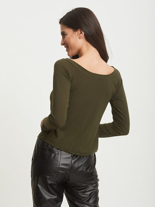 Γυναικεία Μπλούζα Off-Shoulder Χακί