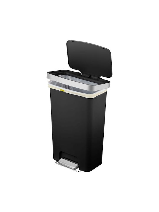 Coș De Gunoi Cu Închidere Silențioasă Plastic Cu Pedală Negru 45lt