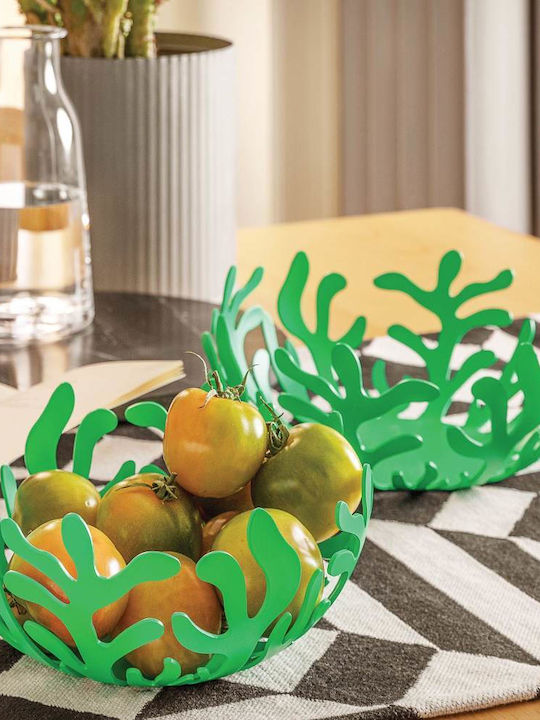 Alessi Mediterraneo Φρουτιέρα Μεταλλική Πράσινη 25x25x9εκ.