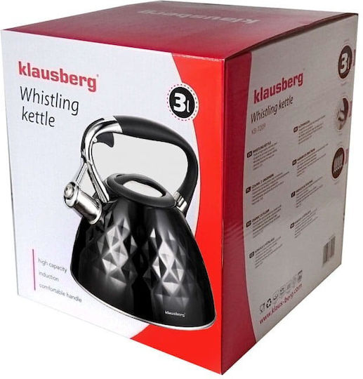 Klausberg Τσαγιέρα Ανοξείδωτη Μαύρη 3000ml