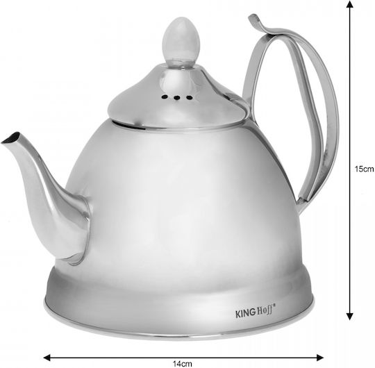KING Hoff Teapot Stainless Steel Silver 1000ml