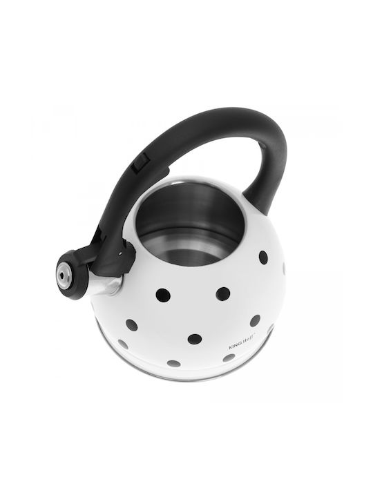 KING Hoff Dots Teekanne Aluminium Weiß 2000ml