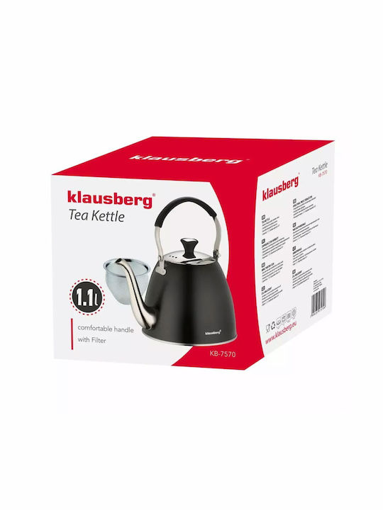 KING Hoff Τσαγιέρα με Φίλτρο Ανοξείδωτη Γκρι 1100ml