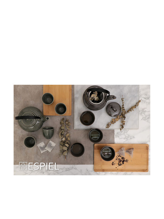 Espiel Ritual Tea Set with Cup Ceramic in Black Color 8pcs