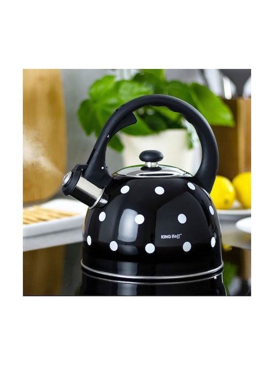 KING Hoff Dots Teapot Stainless Steel Gray 2600ml