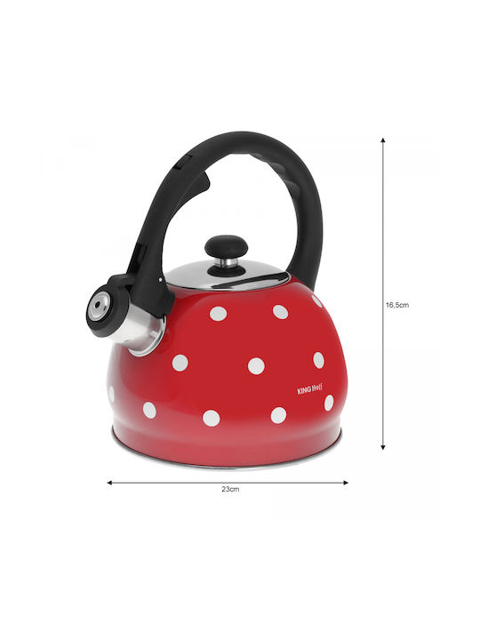KING Hoff Dots Ceainic Inox Roșu 2000ml