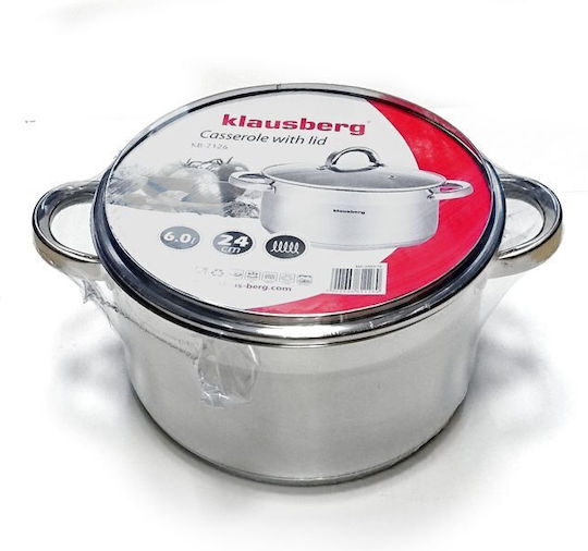 Klausberg Βαθιά Ανοξείδωτη Κατσαρόλα 6lt / 24cm