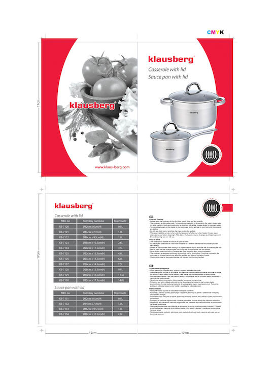 Klausberg Deep Stainless Steel Pot 7.5lt / 26cm