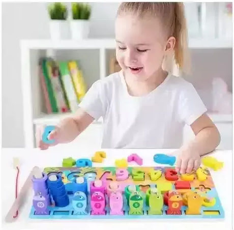Marionette Wooden Toys Educational Game Letters & Numbers made of Wood for 3+ years Years Old