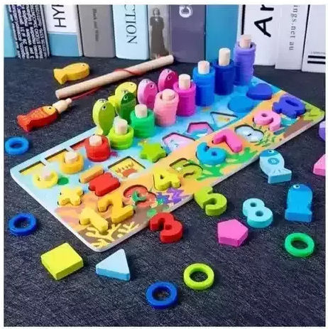 Marionette Wooden Toys Educational Game Letters & Numbers made of Wood for 3+ years Years Old