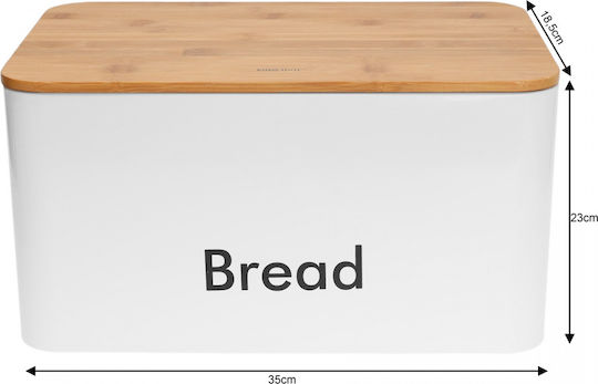 KING Hoff Brotkasten mit Deckel aus Bambus Weiß