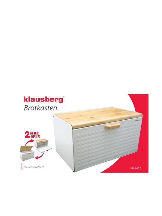 Klausberg Кутия за хляб от бамбук Сив 23.5x23.5x21см