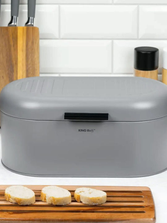 KING Hoff Inox Bread Box Gray 34x20x15.5cm