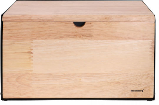 Klausberg Ψωμιέρα με Καπάκι Ξύλινη Γκρι 21x35x20cm