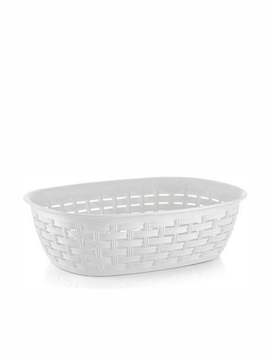 Alpina Appliances Καλάθι Ψωμιού Πλαστικό Λευκό 30.5x21.5x7.3cm