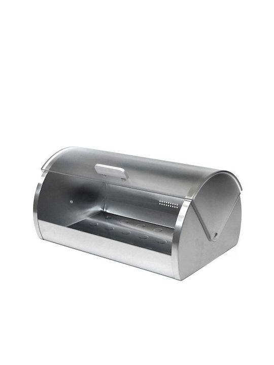 KING Hoff Bread Box with Lid Inox Gray 39.5x28x18.5cm